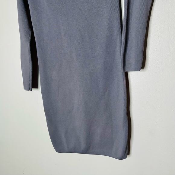 STYLESTALKER Grey Cowl Oversized Long Sleeve Short Mini Sweater Dress Size Small - Picture 4 of 7